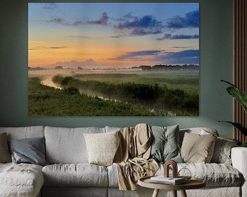 Amerongse Bovenpolder in het ochtendlicht. van Willem van Leuveren Fotografie