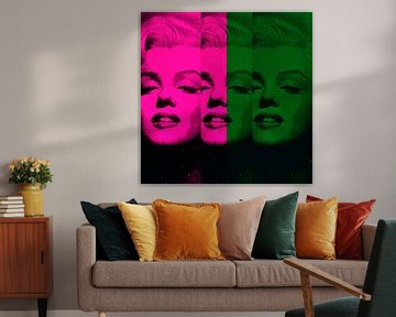 Marilyn Monroe - 12 Colours - Pink - Dark Green  - Neon Game van Felix von Altersheim