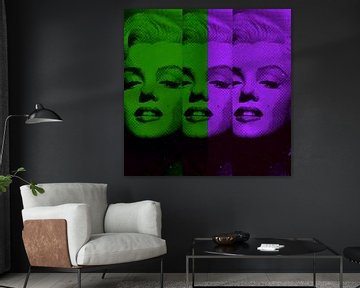 Marilyn Monroe Neon Groen Kleurrijk Pop Art PUR van Felix von Altersheim
