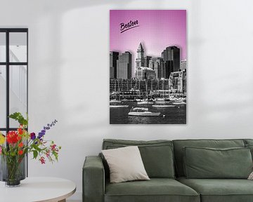 BOSTON Skyline | Grafische Kunst | roze 