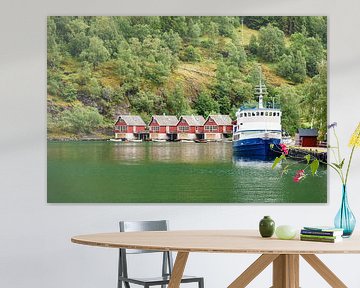 View to the Aurlanfsfjord in Norway by Rico Ködder