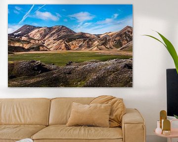 Een schitterende panorama van Landmannalaugar IJsland van Kevin Pluk