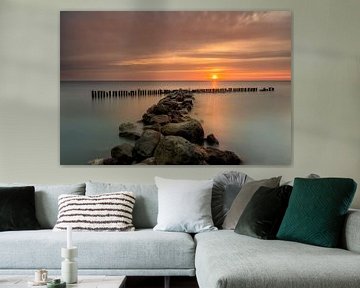 Sunrise by the shore of Enkhuizen by Costas Ganasos