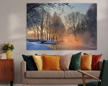 Winter Valleikanaal van Willem van Leuveren Fotografie