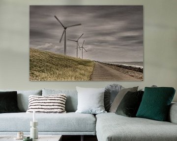 Windturbines op dijk  by Jos Reimering
