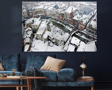 L'Oudegracht d'Utrecht dans la neige sur Chris Heijmans