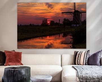 Windmill at sunset 
