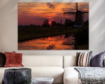 Windmolen bij zonsondergang  van jody ferron