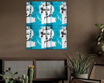 Marilyn Monroe light blue Collage  van Felix von Altersheim