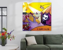 Voorbeeld van het werk in een kamer