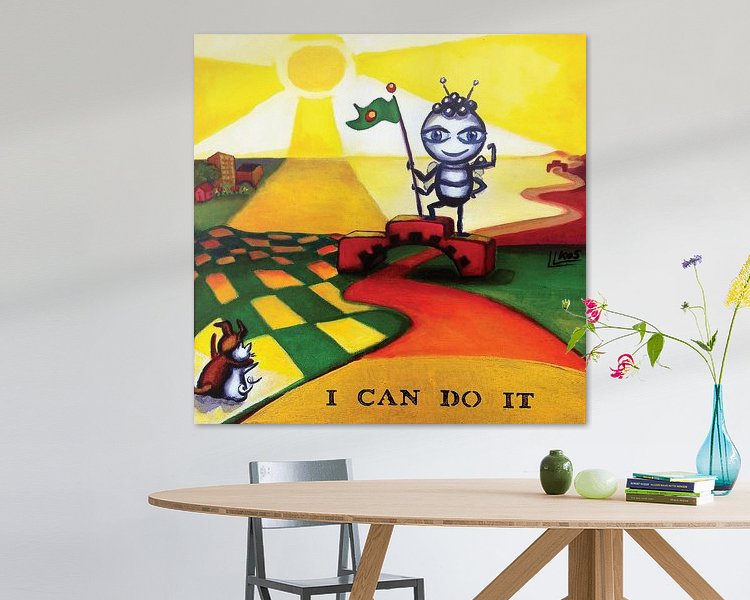 Voorbeeld van het werk in een kamer