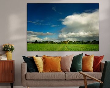 Rain showers above Dutch village sur Bo Scheeringa Photography