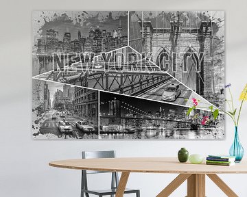 NEW YORK CITY Urban Collage No. 4 | zwart-wit van Melanie Viola