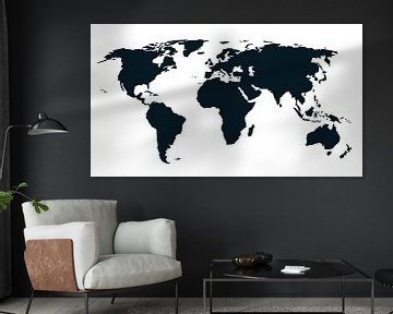 Carte du monde Noir sur WereldkaartenShop