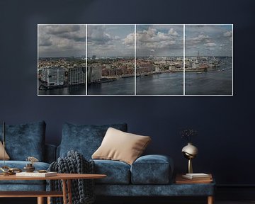 Panorama  over Het IJ Amsterdam by Peter Bartelings