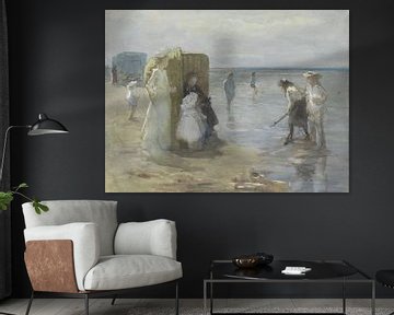 Blick auf die Hochwasserlinie am Strand von Scheveningen,  Johan Antonie der Jüngere
