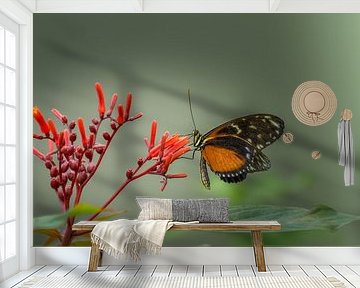 Butterfly on flower by Maarten Leeuwis