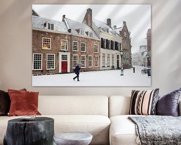 Sneeuw achter de Dom in Utrecht van Chris Heijmans