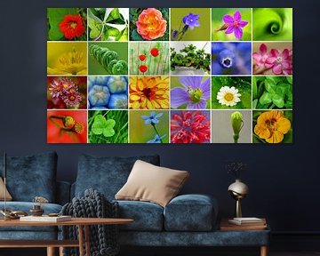 Flower-Power (Collage met Bloemen) van Caroline Lichthart