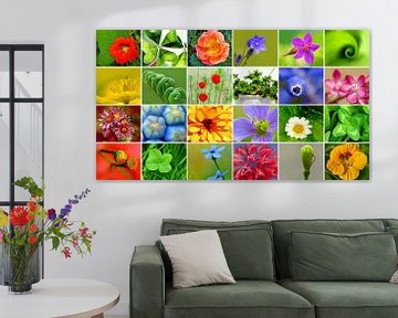 Flower-Power (Collage met Bloemen) van Caroline Lichthart