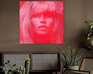 Brigitte Bardot Strawberry Red - Love Pop Art - 24 kleuren - Spel - IPAD van Felix von Altersheim
