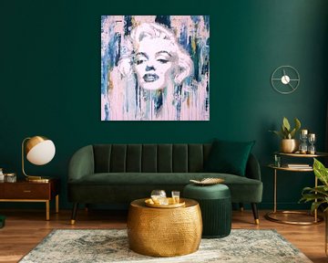 Marilyn Monroe Abstract Blauw Pop Art van Felix von Altersheim