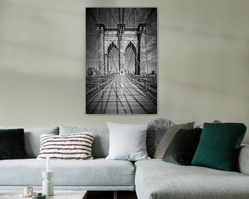 NEW YORK CITY Pont de Brooklyn | monochrome sur Melanie Viola