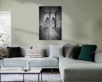 NEW YORK CITY Brooklyn Bridge | monochrom von Melanie Viola