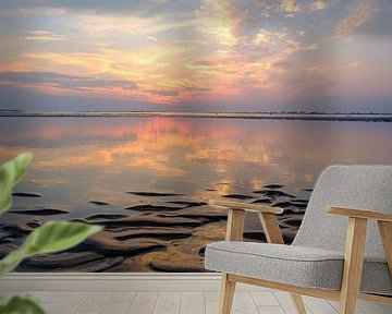 Sunset at the beach during summer with a calm sea by Sjoerd van der Wal Photography
