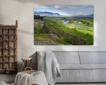Uitzicht over Thingvellir, IJsland van Joep de Groot
