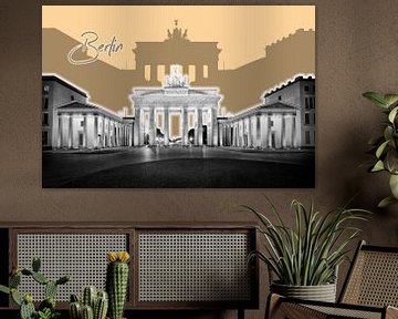 BERLIN Brandenburger Tor | Graphic Art | orange von Melanie Viola