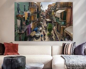 Straßen in Riomaggiore / Cinque Terre von Edwin Mooijaart