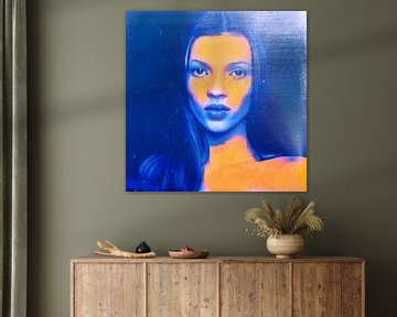 Motief Kate Portret Moss Diep Water Blauw - 8 Kleuren van Felix von Altersheim