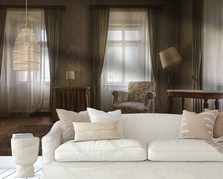 Voorbeeld van het werk in een kamer