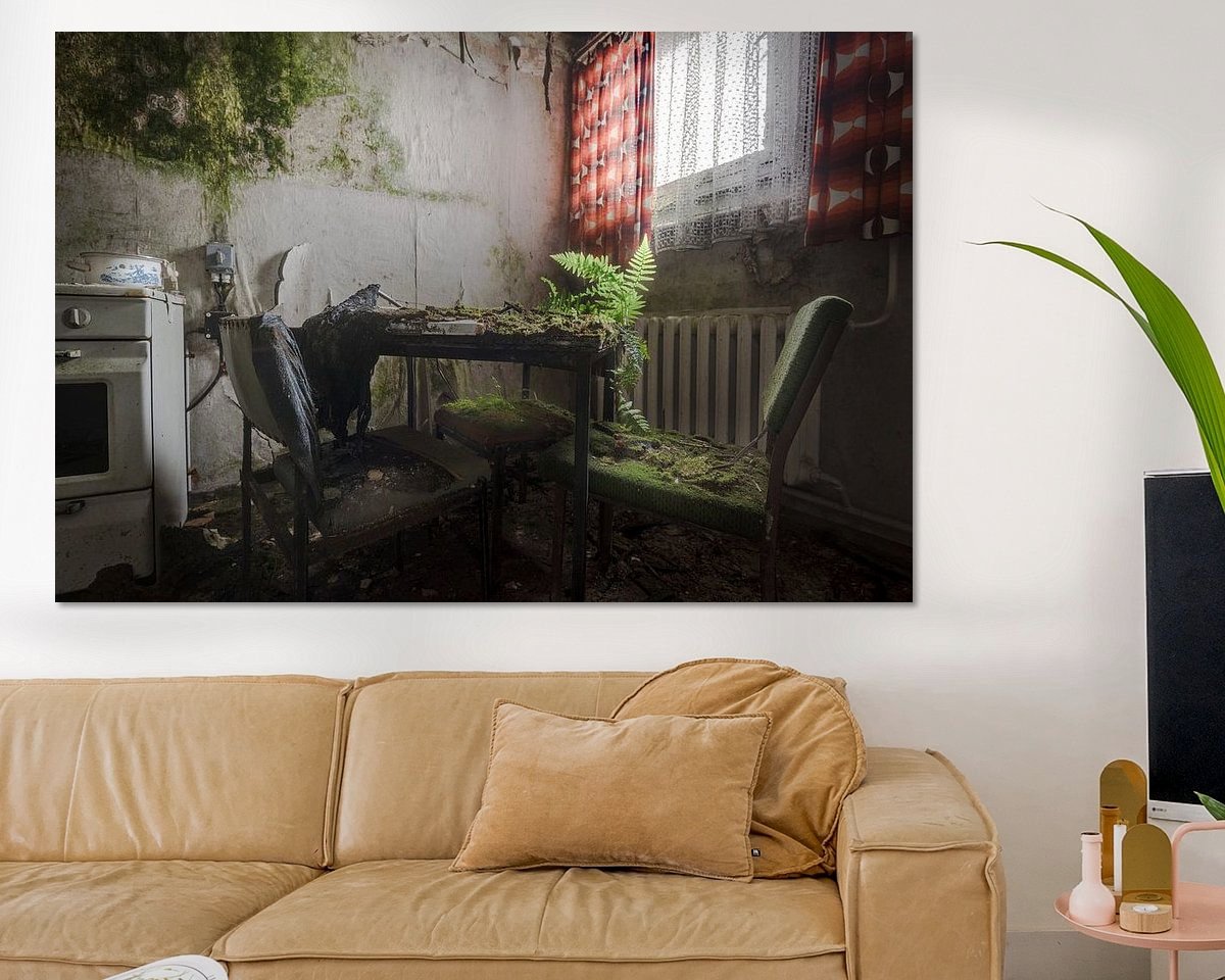 Voorbeeld van het werk in een kamer