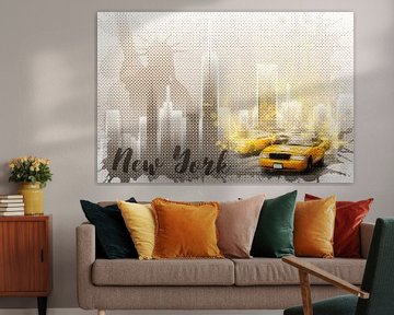 Graphic Art NEW YORK Mix No. 6 | brown and yellow | splashes van Melanie Viola