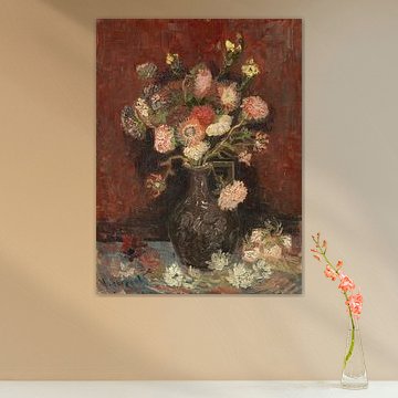 Vase with Chinese asters and garden lilies, Vincent van Gogh