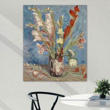 Vase with Garden Gladioli and Chinese Asters, Vincent van Gogh