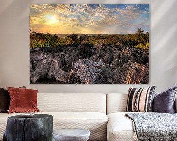 Tsingy Madagaskar tijdens zonsondergang