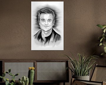 Robbie Williams In Black And White von GittaGsArt