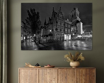 De Kaerskorf te centrum Delft zwart / wit van Anton de Zeeuw