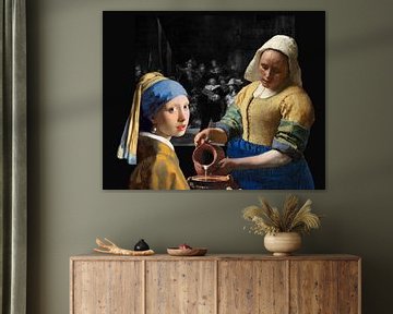 Girl with a Pearl Earring  - the milkmaid - Johannes Vermeer by Lia Morcus