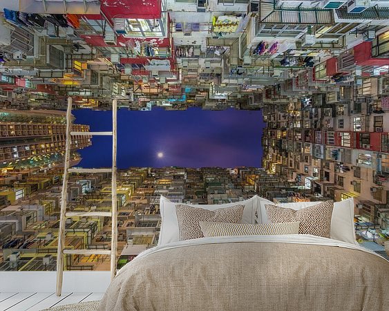 Voorbeeld van het werk in een kamer