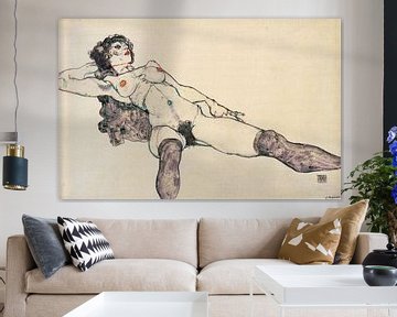 Egon Schiele. Frau mit Beinen verbreitet