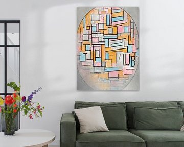 Piet Mondriaan. Compositie in ovaal met kleurvlakken