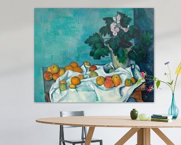 Paul Cézanne. Stilleben mit Äpfeln und einem Topf von Primeln