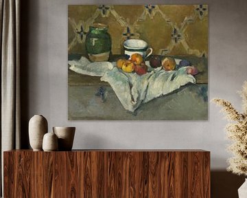 Paul Cézanne. Nature morte avec une cruche, une tasse et des pommes