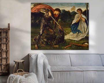 Edward Burne-Jones - Der Kampf-St George tötet den Drachen