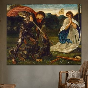 Edward Burne-Jones - Le combat - St George tue le dragon