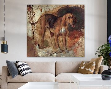 Holman Hunt - Study of a bloodhound